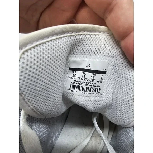 NIKE Jordan 1 high White Pure Platinum High Tops Mens Size 12 554724-108 - Picture 13 of 16